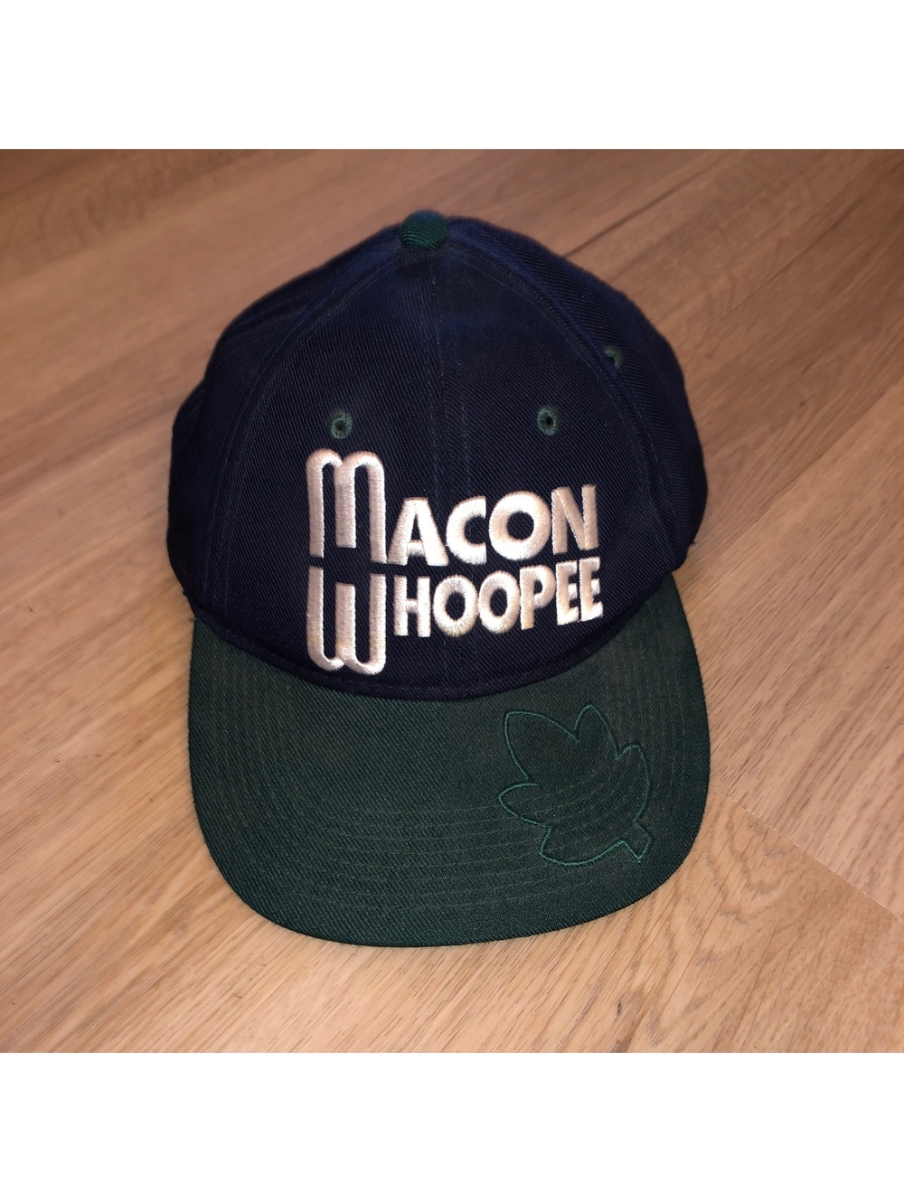 VINTAGE MACON WHOOPEE CHL HOCKEY SNAPBACK HAT CAP BELK MATTHEWS BLUE GREEN